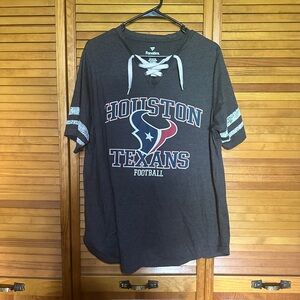 Fanatics Houston Texans Lace-Up Short Sleeve Tee - Black, Red, Blue, White